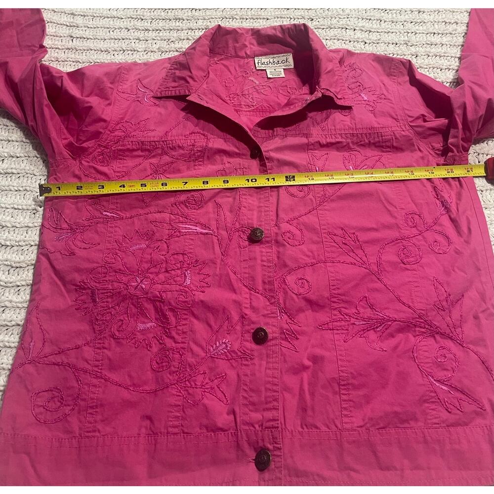 Vtg Flashback Button Front Jacket 100% Cotton Emb… - image 4